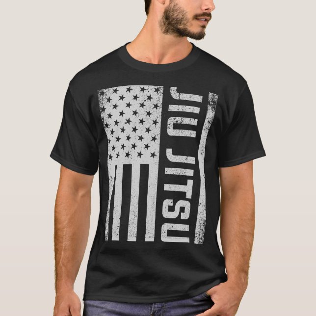 T-shirt Attaquer le drapeau américain de Jiu Jitsu de (Devant)