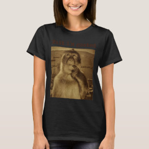 T-shirt Attends Je Suis Goated Drôle Singe Pensif Mème Vin