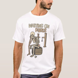 T-shirt Attente de pièces drôle squelette mécanicien garag