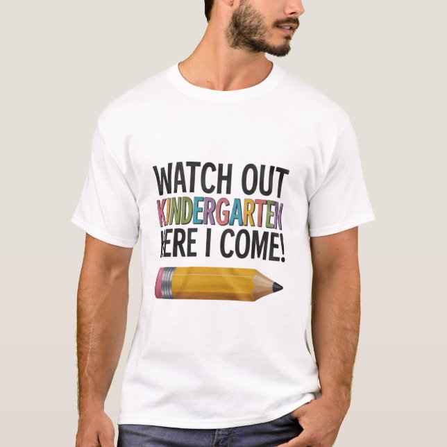 T-shirt Attention à la maternelle ici je reviens à l'école (Devant)