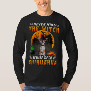 T-shirt Attention À La Sorcière Du Chihuahua Chien