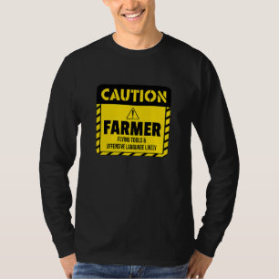 T-shirt Attention agriculteur outils volants et langage of