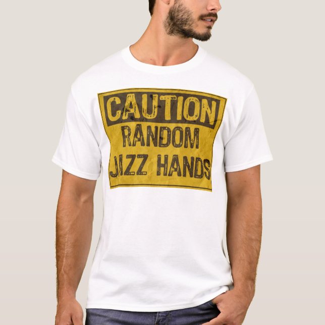 T-shirt Attention ANCIEN Signe - Mains Jazz Jaune/Noir (Devant)