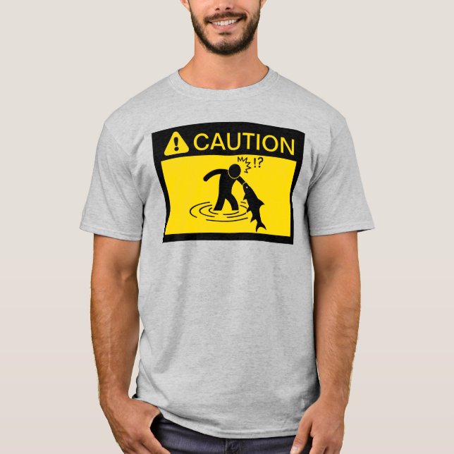 T-shirt Attention : Attaquer le poisson (Devant)