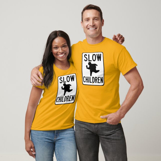 T-shirt Attention Enfants lents (Unisexe)