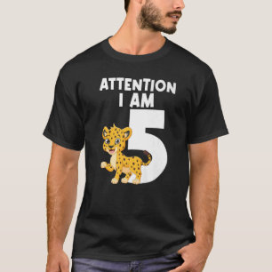 T-shirt Attention Je Suis 5 Tiger Cinq Anniversaire