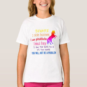 T-SHIRT ATTENTION - JE TIRE DES CHEVAUX -