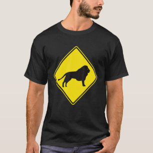 T-shirt Attention Lion Danger Big Cat Zone