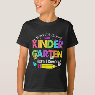 T-shirt Attention maternelle ici je viens Enfants retour à