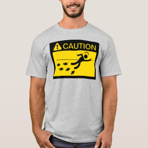 T-shirt Attention : Piranhas dans l'eau