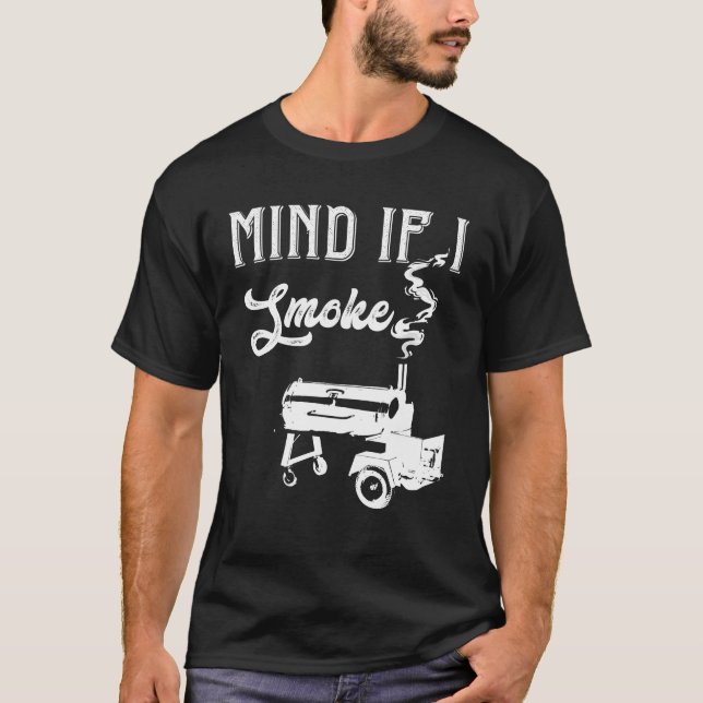 T-shirt Attention si je fume BBQ Lover fumeur et grillades (Devant)