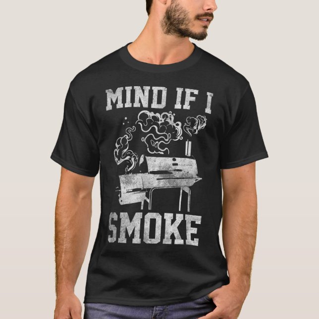 T-shirt Attention Si Je Fumé Drôle Grillant Lover Bbq Fume (Devant)