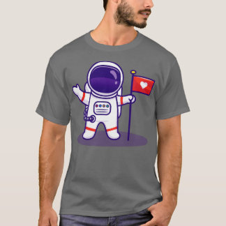 T-shirt Atterrissage D'Un Astronaute Sur Un Drapeau De Lun