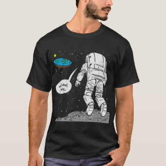 T-shirt Atterrissage Lune Drôle, Terre Plate, Qui Sucre, E