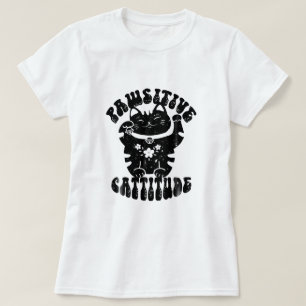 T-shirt Attitude de Pawsitive Chat Lucky Maneki Neko Posit