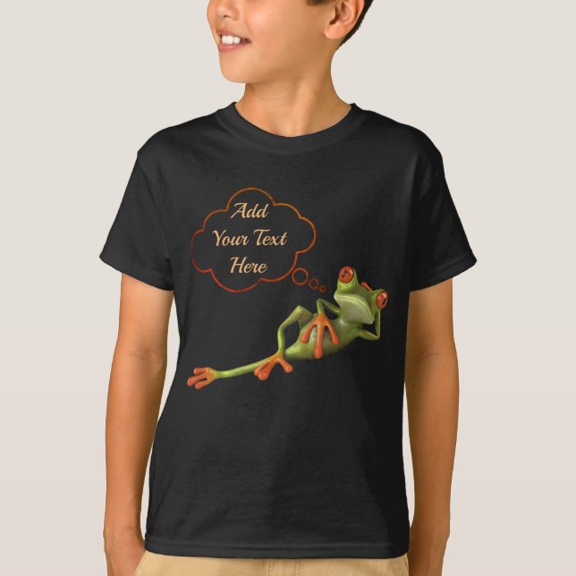 T-shirt Attitude drôle de grenouille avec un texto ou une  (Devant)