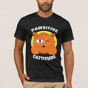 T-shirt ATTITUDE FéLINE Souriant Chat de Dessin Animé Seño