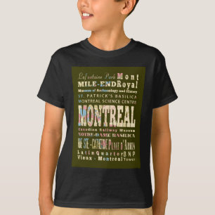 T-shirt Attractions et endroits célèbres de Montréal,