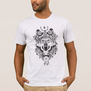 T-shirt Attrape-rêve loup illustré