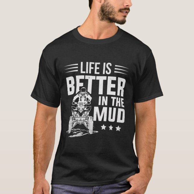 T-shirt Atv Riding Quad Four Wheeler Vie Meilleure Dans (Devant)