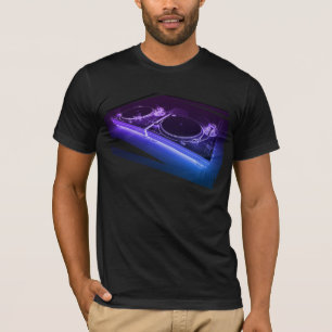 T-shirt au néon de Tourne-disque du DJ 3D