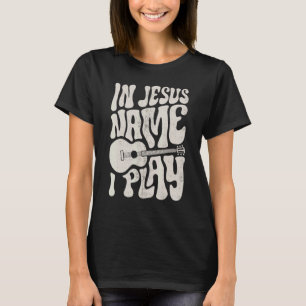 T-shirt Au nom de Jésus Jouez de la guitare acoustique Gui