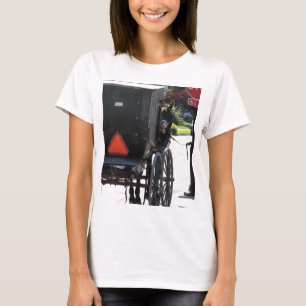 T-shirt Au panneau stop, Un cheval amish