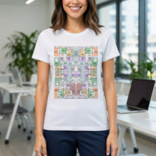 T-shirt au plan architectural moderne