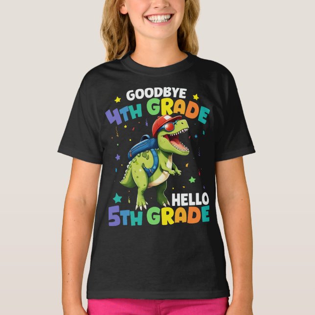 T-shirt Au revoir 4e grade T Rex Monster Truck Dinosaur (Devant)