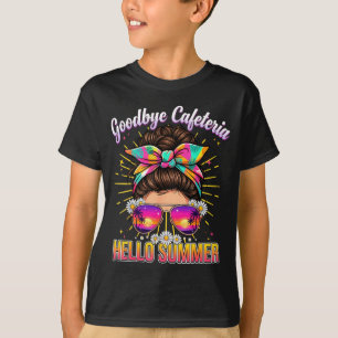 T-shirt Au revoir cafétéria bonjour vacances de dame de dé