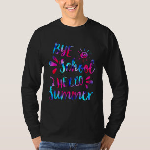 T-shirt au revoir école bonjour été Tie Dye professeur é