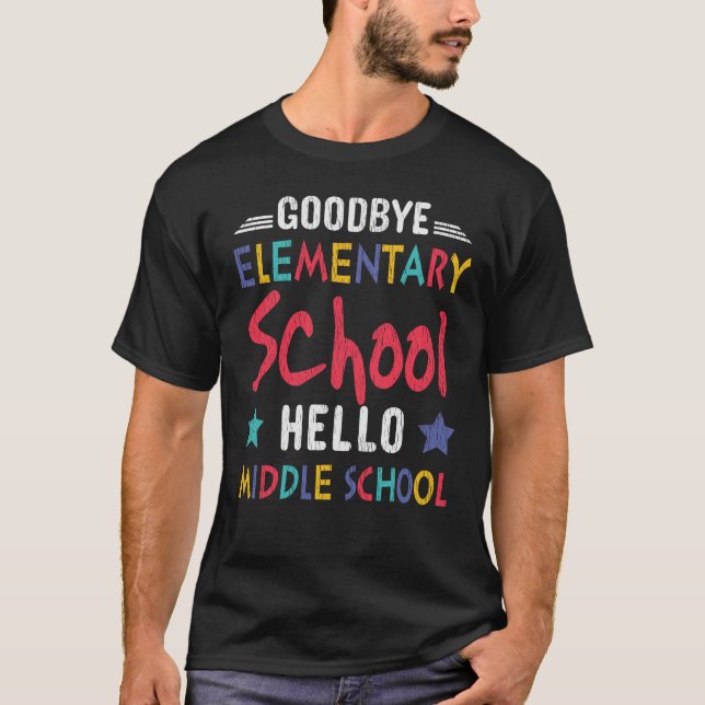T-shirt Au revoir école primaire Bonjour enfants du collèg (Devant)