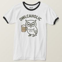 T-Shirt au tringle de la bière Owlcaholic Beer Lov