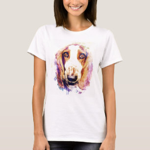 T-shirt au visage de chien Basset Hound mignon