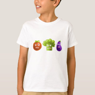 T-shirt Aubergine drôle de tomate de brocoli de légumes 