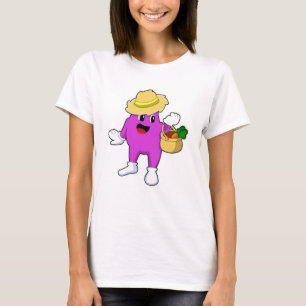 T-shirt Aubergine en tant que fermier à la carotte