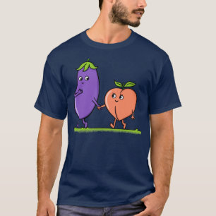 T-shirt Aubergine et pêche