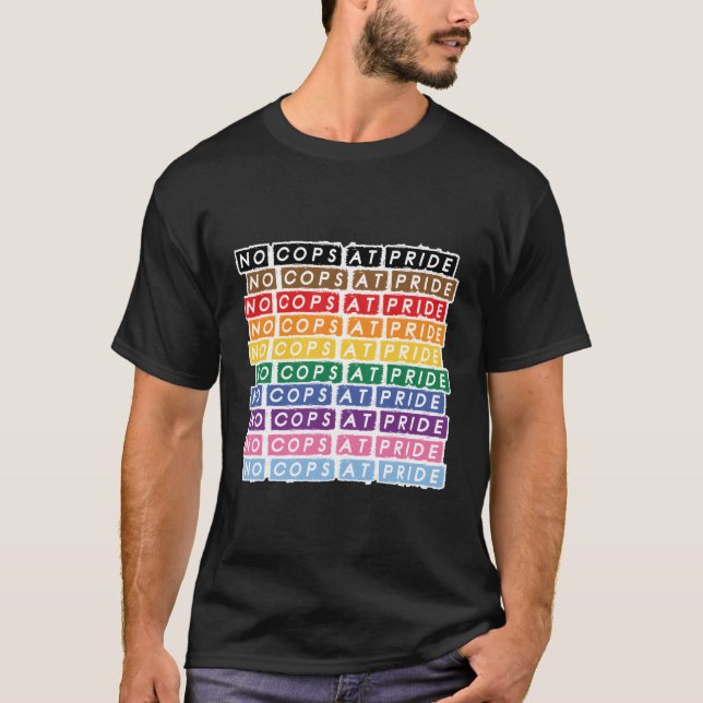 T-shirt Aucun Cops À Pride Lgbtq Inclusive Arc-En-Ciel Éta (Devant)