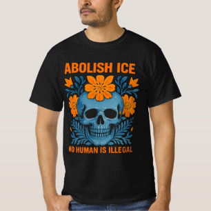 T-shirt Aucun être humain n'est illégal - Abolir ICE Crâne
