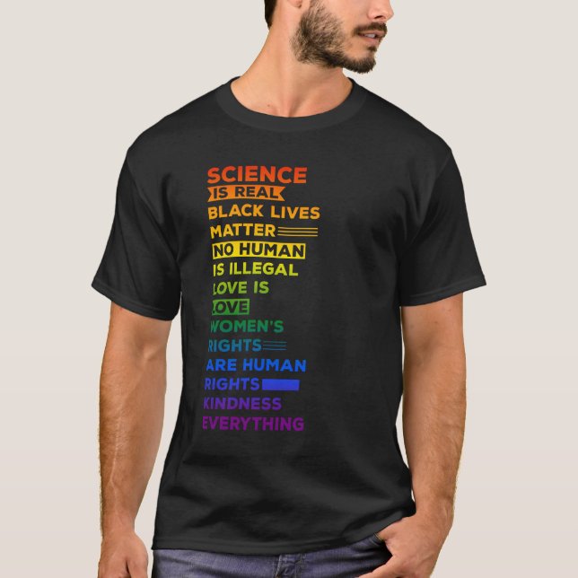T-shirt Aucun être humain n'est illégal ! L'amour est l'am (Devant)