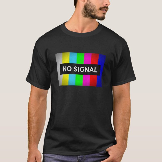 T-shirt Aucun signal Retro Nerd Test TV (Devant)