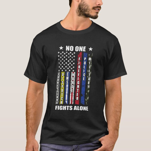 T-shirt Aucune armée ne combat seule infirmière de police  (Devant)