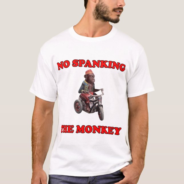 T-shirt Aucune fessée le singe (Devant)