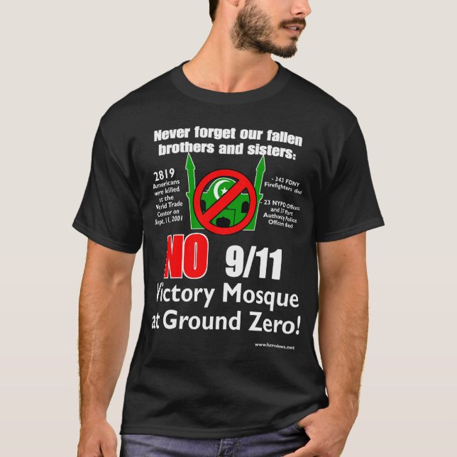T-shirt Aucune mosquée de victoire de 9/11 à point zéro ! (Devant)