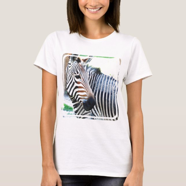 T-shirt audacieux de dames de zèbre (Devant)