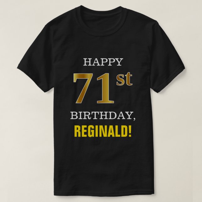 T-shirt Audacieux, noir, anniversaire d'or de Faux (Design devant)