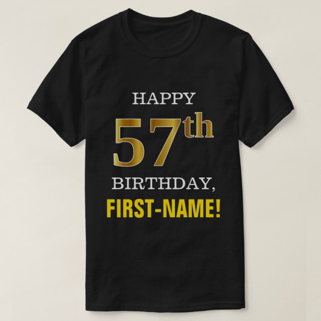 T-shirt Audacieux, noir, anniversaire d'or de Faux (Design devant)