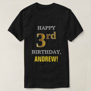 T-shirt Audacieux, noir, anniversaire d'or de Faux 3ème