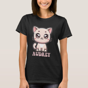 T-shirt Audrey Cute Kitty Cat Design pour filles Nom Audre