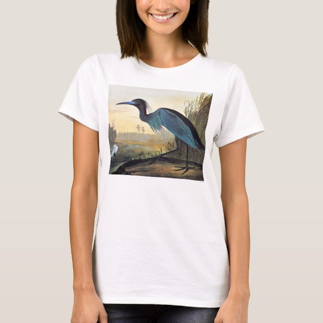 T-shirt Audubon : Héron de petit bleu (Devant)